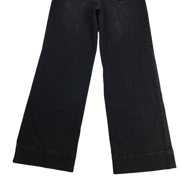 Pilcro & The Letterpress Wide-Leg Jeans Womens 29 Faded Black Denim Cotton Blend - Picture 6 of 11